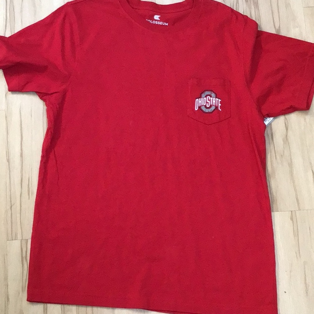 Colosseum Ohio State Buckeyes Red Gray White Men's Short Sleeve‎ Tee Large NWT
